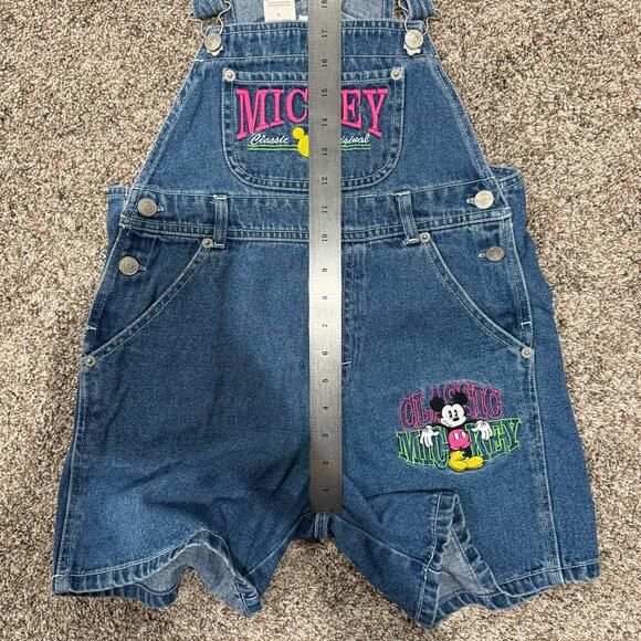 VTG 90s y2k Youth Girls Mickey & Co. Disney Denim Jean Bibs Overalls Shortalls~8 - Picture 9 of 9